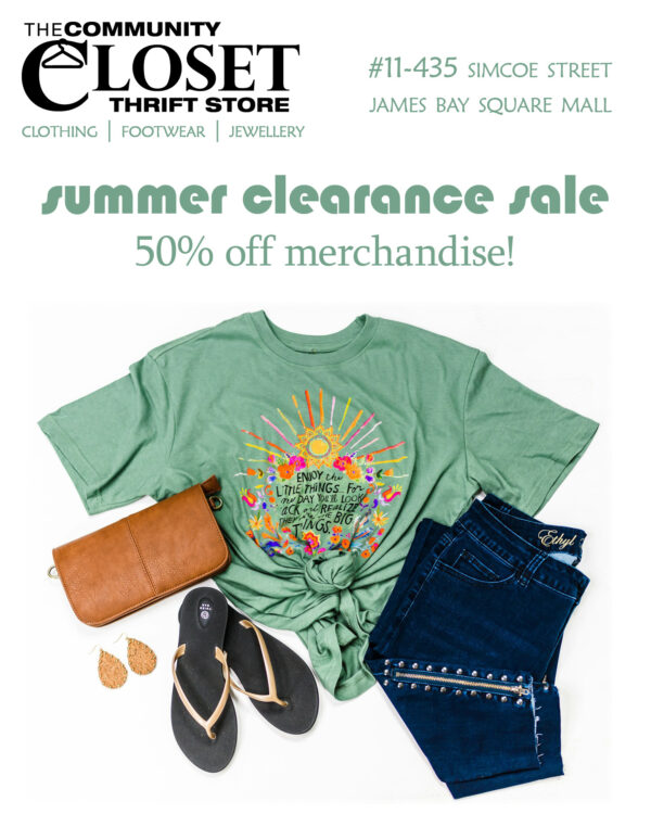 Summer Clearance Sale @ Community Closet Thrift Store